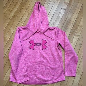 Under Armour Women Pink Logo Hooded Sweatshirt